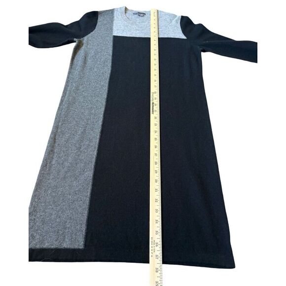 Vince Cashmere Colorblock Sweater Dress size M Black Gray Long Sleeve - Picture 5 of 9